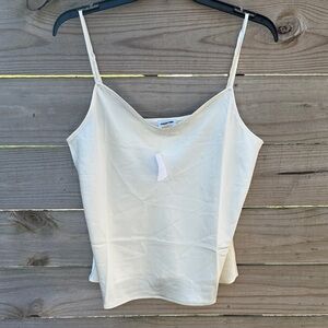 NWT J Crew off white satin touch tank medium